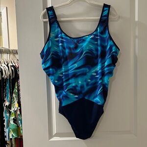 Lands' End Navy One-Piece Swimsuit